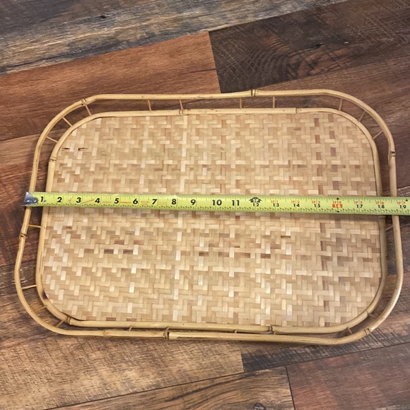 Wicker and bamboo servicing tray - Picture 3 of 5